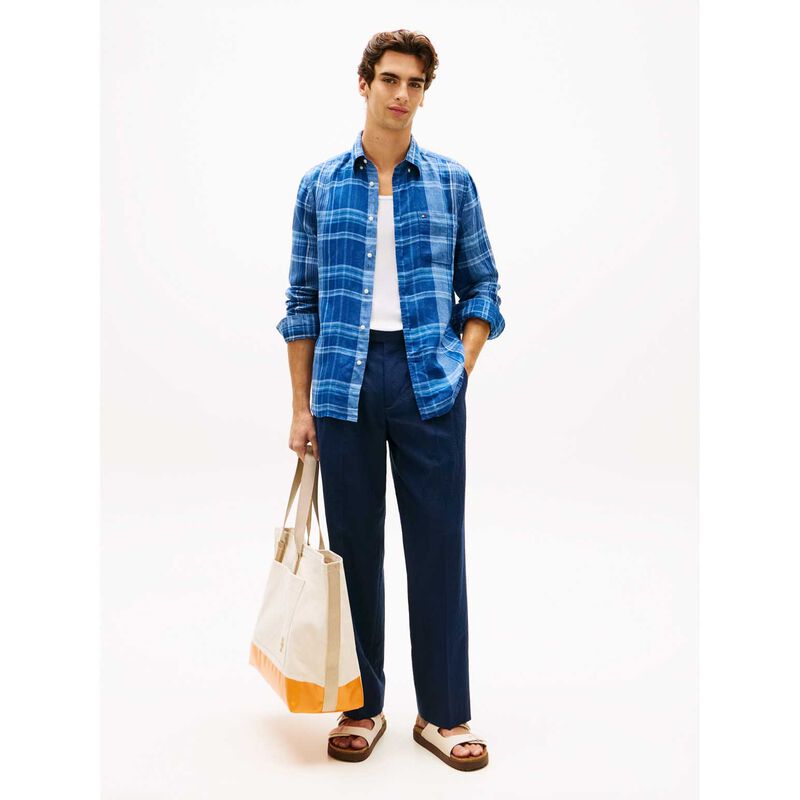 Tommy Hilfiger Regular Fit Madras Check Pure Linen Shirt image number 3